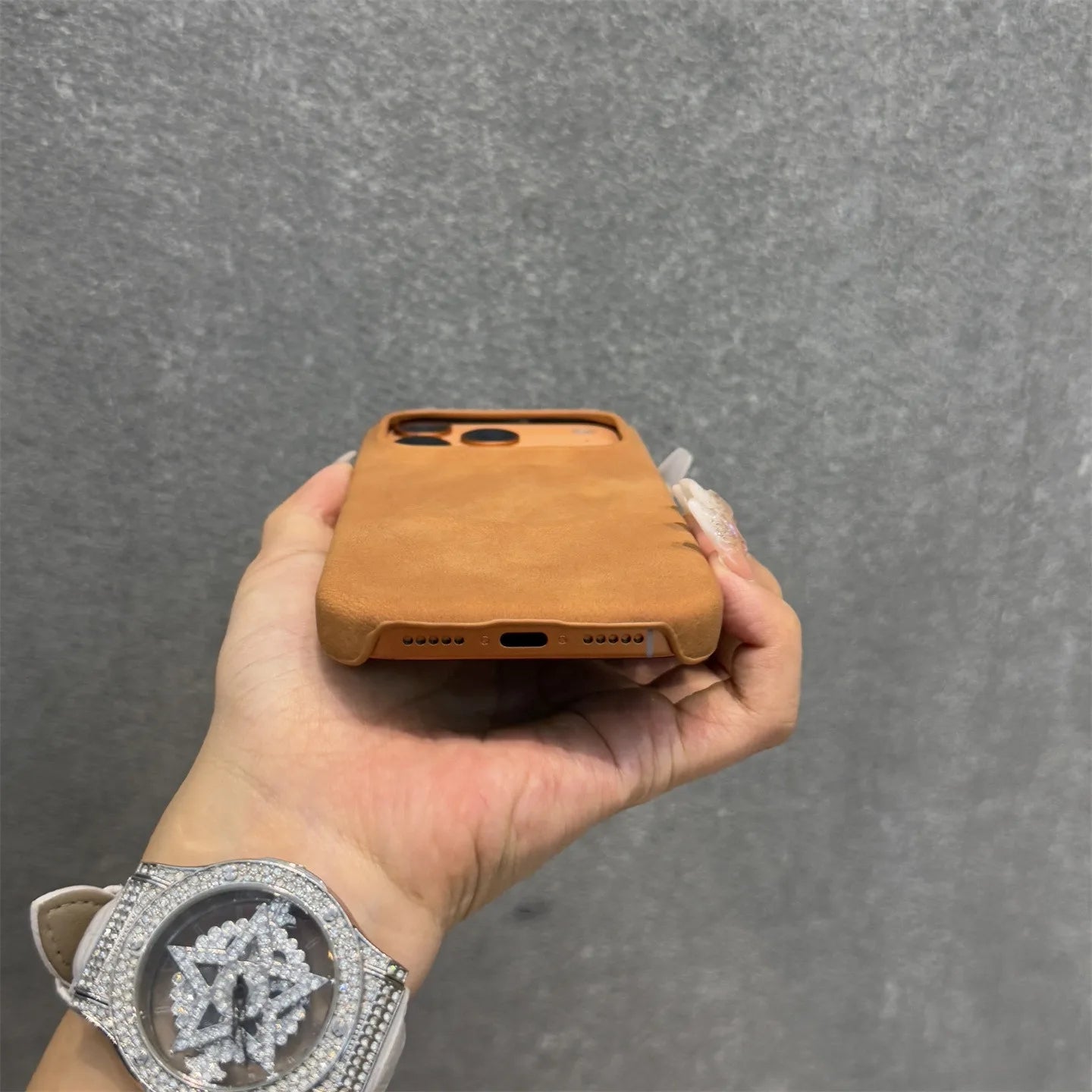 Suede Drape — Matte Luxury Sheepskin Case