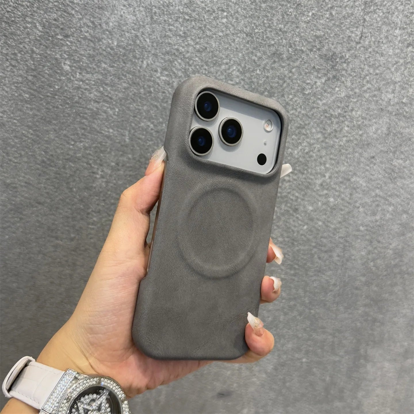 Suede Drape — Matte Luxury Sheepskin Case