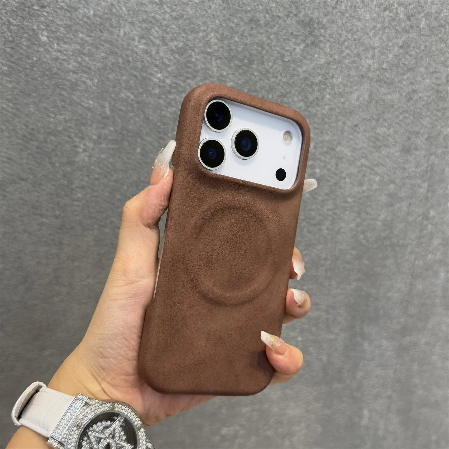 Suede Drape — Matte Luxury Sheepskin Case