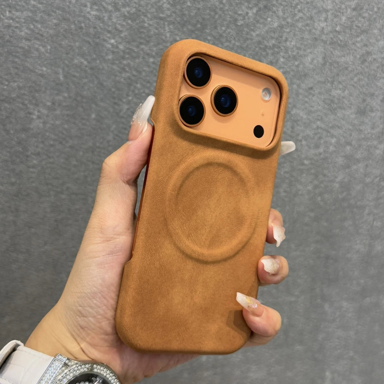 Suede Drape — Matte Luxury Sheepskin Case